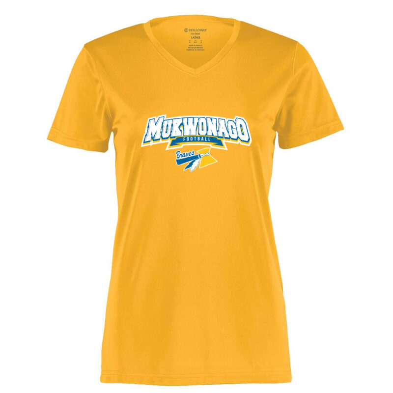Braves Ladies VNeck Drifit - Gold