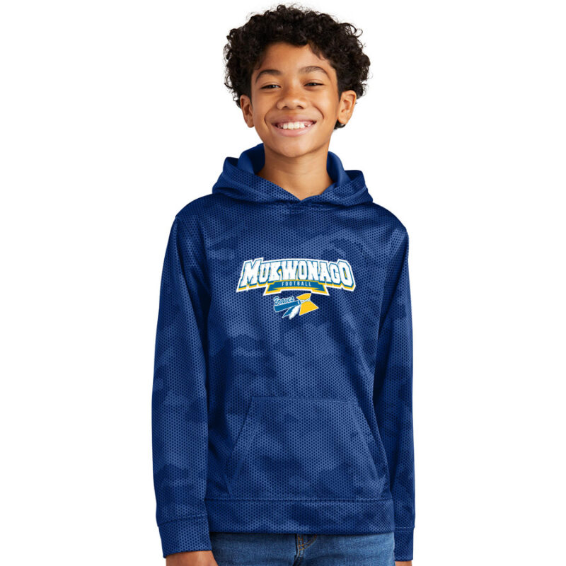 Braves Sport-Tek Youth Sport-Wick - CamoHex Fleece Hooded Pullover - Royal
