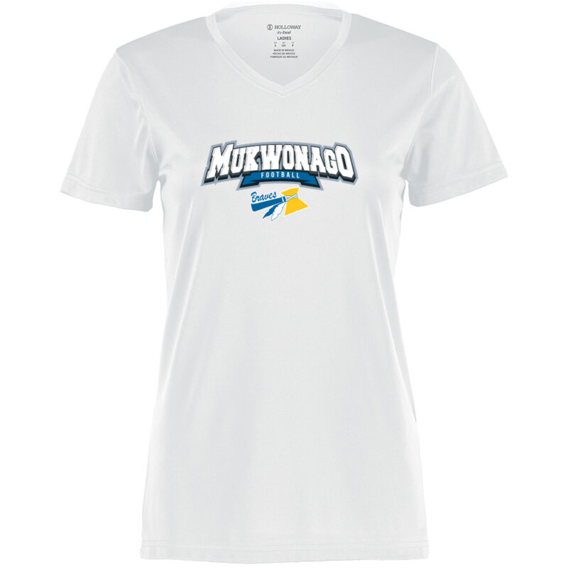 Braves Ladies VNeck Drifit - White